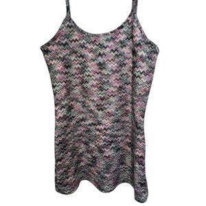 BKE Colorful Chevron Striped Stretchy Knit Spaghetti Strap Tank Top